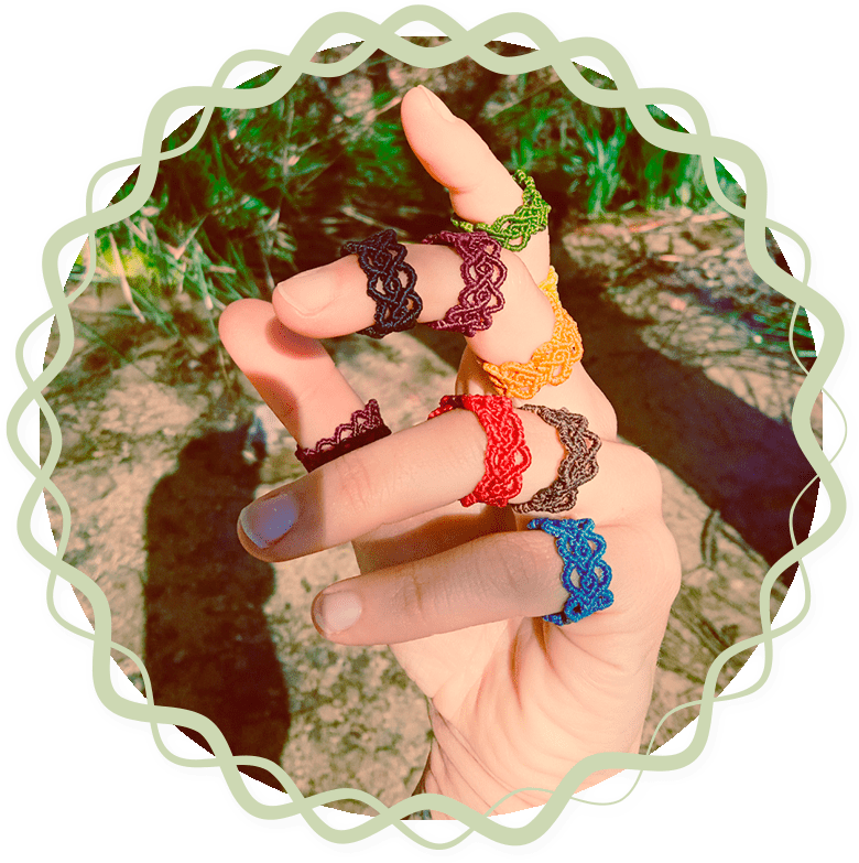 Anillos makrame