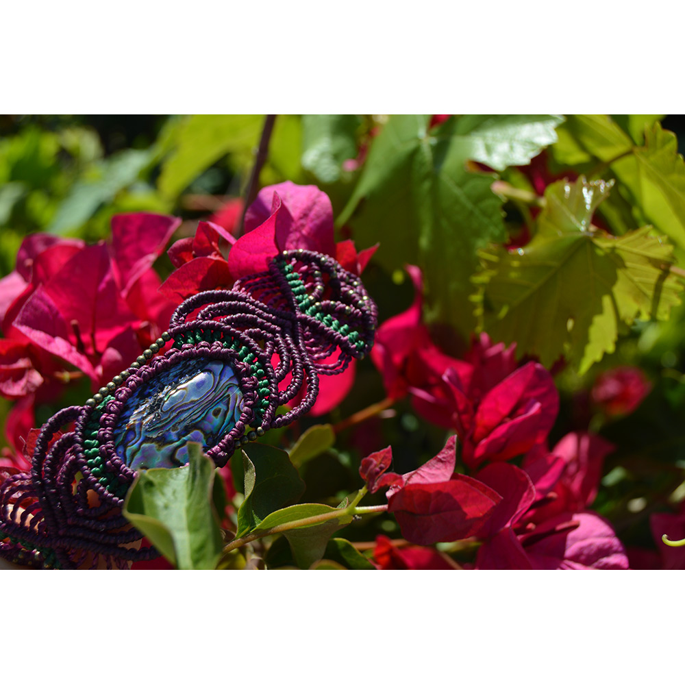 Brazalete avalón morado y verde